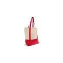 Variante Rouge - Sac à provisions personnalisable en coton OEKO-TEX® 40x10x35 cm avec logo - Trois coloris