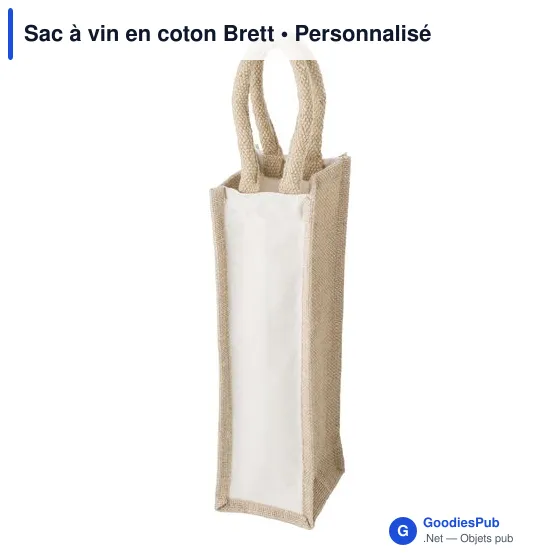 Sac à vin personnalisable en coton pour logo - Brett - Image 2