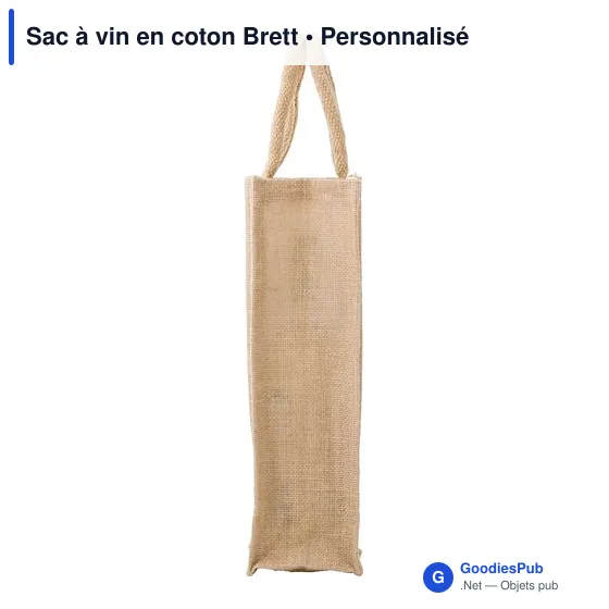 Sac à vin personnalisable en coton pour logo - Brett - Image 3