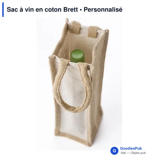 Sac à vin personnalisable en coton pour logo - Brett - Image 4