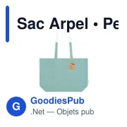 Sac shopping personnalisable en coton recyclé avec logo - Sac Arpel - Miniature 1