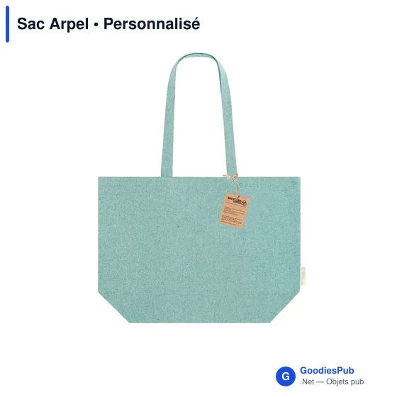 Sac shopping personnalisable en coton recyclé avec logo - Sac Arpel - Image 1