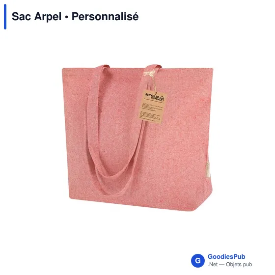 Sac shopping personnalisable en coton recyclé avec logo - Sac Arpel - Image 12