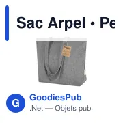 Sac shopping personnalisable en coton recyclé avec logo - Sac Arpel - Miniature 5