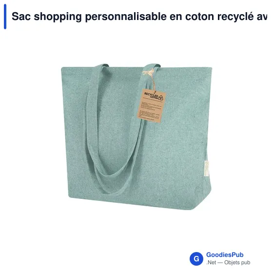 Sac shopping personnalisable en coton recyclé avec logo - Sac Arpel - Image 6