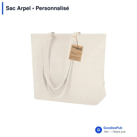 Sac shopping personnalisable en coton recyclé avec logo - Sac Arpel - Image 7
