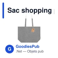 Sac shopping personnalisable en coton recyclé avec logo - Sac Arpel - Miniature 9
