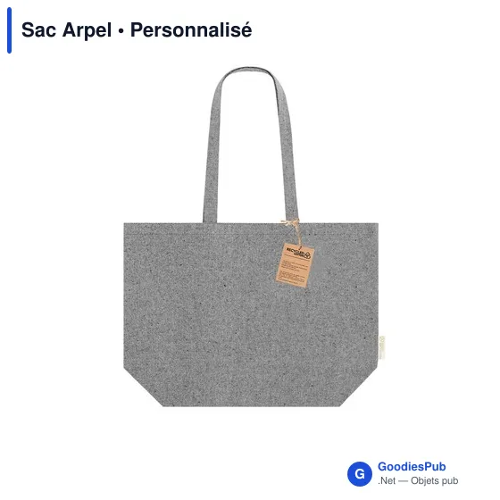 Sac shopping personnalisable en coton recyclé avec logo - Sac Arpel - Image 9