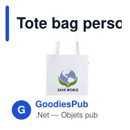 Tote bag personnalisable avec logo pour entreprises - Miniature 1