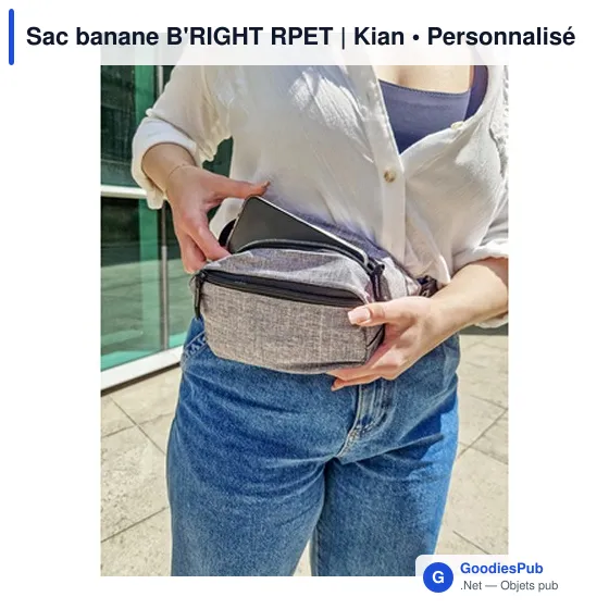 Sac banane personnalisable B'RIGHT RPET avec logo - Kian - Image 8