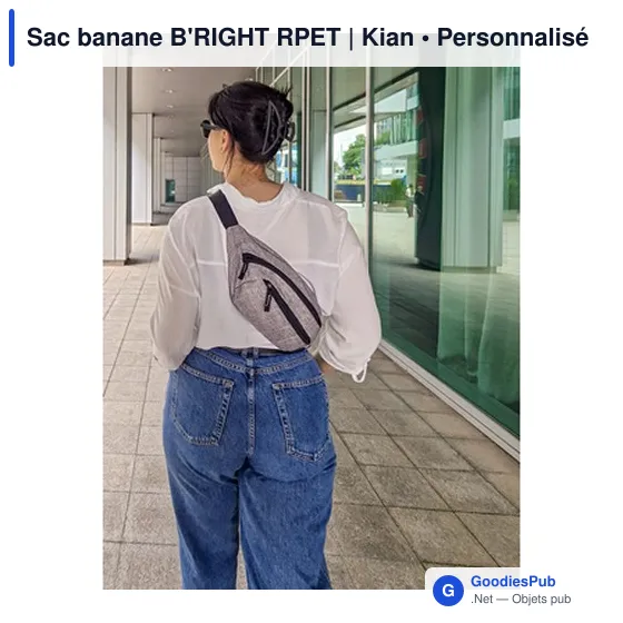 Sac banane personnalisable B'RIGHT RPET avec logo - Kian - Image 10