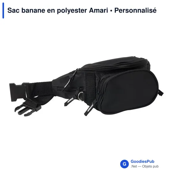 Sac banane personnalisable en polyester Amari avec logo - Image 1