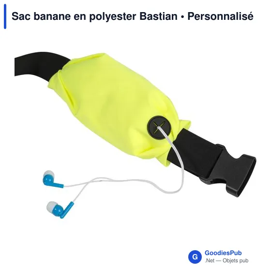 Sac banane personnalisable en polyester Bastian avec logo - Image 3