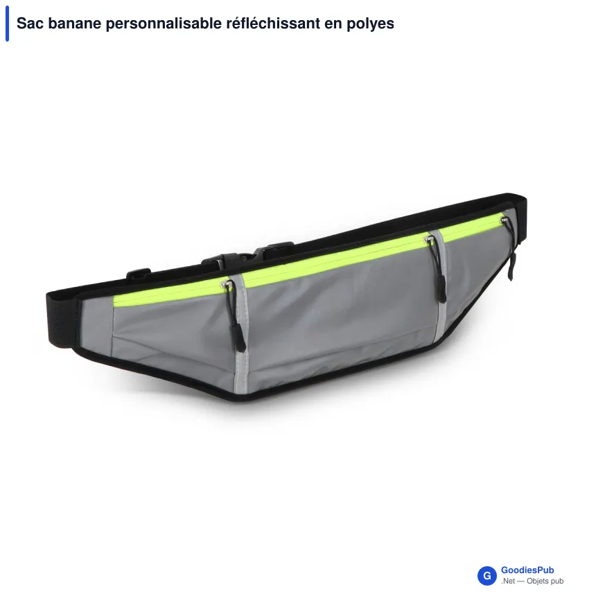 Sac banane personnalisable réfléchissant en polyester avec logo - Sifan - Image 2