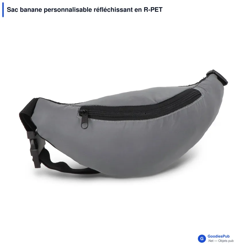 Sac banane personnalisable réfléchissant en R-PET avec logo - Zola - Image 2