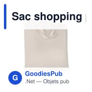 Sac shopping personnalisable anses courtes en coton OEKO-TEX® 38x42 cm avec logo - Écru - Miniature 2