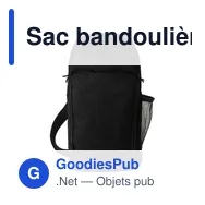 Sac bandoulière personnalisable en polyester avec logo - Brandon - Miniature 1