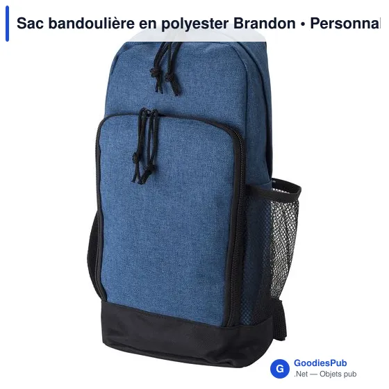 Sac bandoulière personnalisable en polyester avec logo - Brandon - Image 2