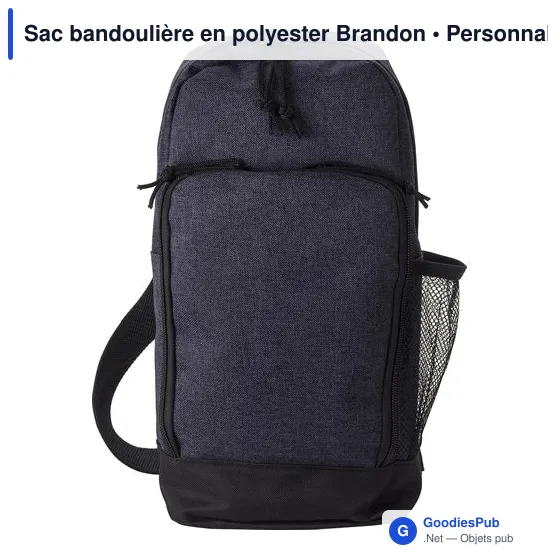 Sac bandoulière personnalisable en polyester avec logo - Brandon - Image 4