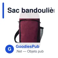 Sac bandoulière personnalisable en polyester avec logo - Brandon - Miniature 7