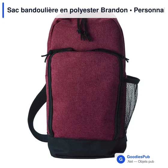 Sac bandoulière personnalisable en polyester avec logo - Brandon - Image 7