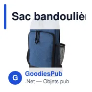 Sac bandoulière personnalisable en polyester avec logo - Brandon - Miniature 8