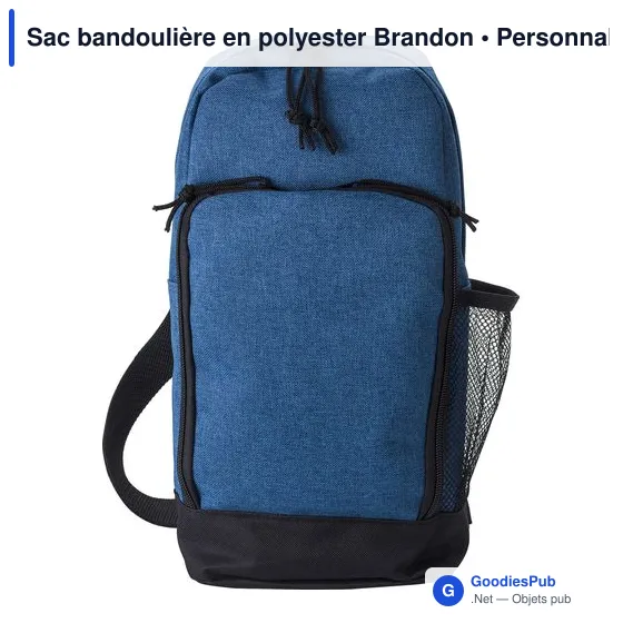 Sac bandoulière personnalisable en polyester avec logo - Brandon - Image 10