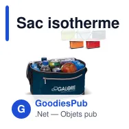Sac isotherme bandoulière personnalisable 30,5 x 19 cm avec logo - Polyester - Miniature 1
