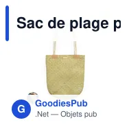 Sac de plage personnalisable Bedwey avec logo en bois - Miniature 1