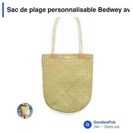 Sac de plage personnalisable Bedwey avec logo en bois