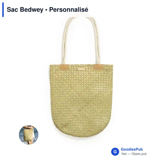 Sac de plage personnalisable Bedwey avec logo en bois - Image 1