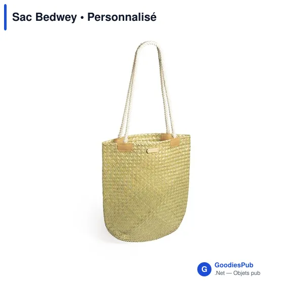 Sac de plage personnalisable Bedwey avec logo en bois - Image 2