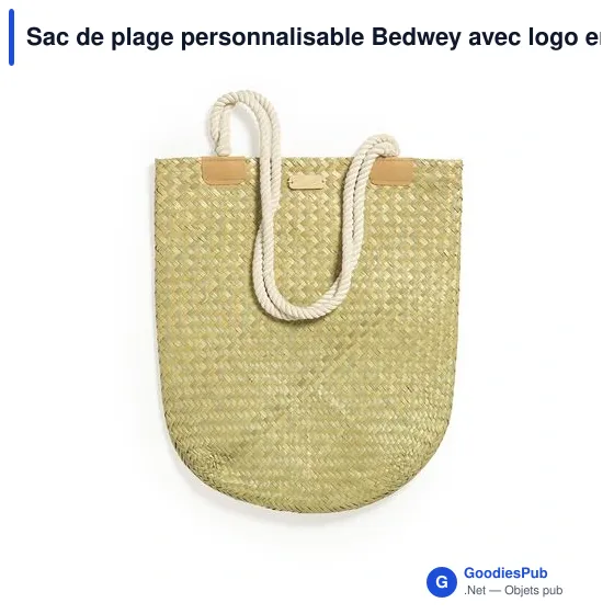 Sac de plage personnalisable Bedwey avec logo en bois - Image 4