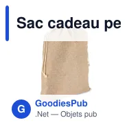 Sac cadeau personnalisable aspect jute 50 x 70 cm avec logo - Grand format - Miniature 2