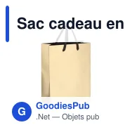 Sac cadeau en papier FSC personnalisable 18 x 24 cm avec logo - Or ou argent - Miniature 2