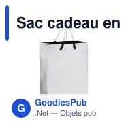 Sac cadeau en papier FSC personnalisable 18 x 24 cm avec logo - Or ou argent - Miniature 3