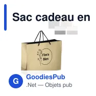 Sac cadeau en papier FSC personnalisable 40 x 30 cm avec logo - Format paysage - Miniature 1