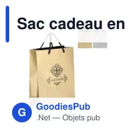 Sac cadeau en papier FSC personnalisable 24 x 30 cm avec logo - Or ou argent - Miniature 1
