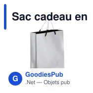 Sac cadeau en papier FSC personnalisable 24 x 30 cm avec logo - Or ou argent - Miniature 2