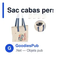 Sac cabas personnalisable en toile recyclée 310 g/m² avec logo - InSideOut Reuuz - Miniature 1