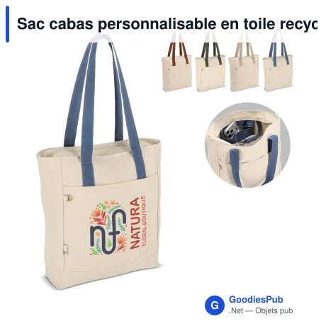 Sac cabas personnalisable en toile recyclée 310 g/m² avec logo - InSideOut Reuuz