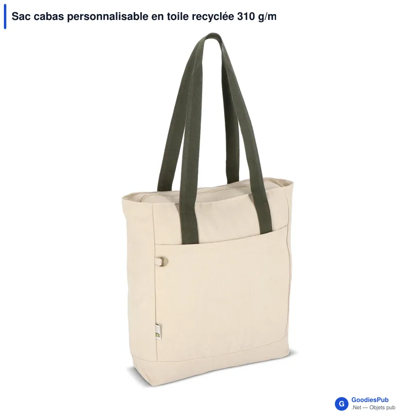 Sac cabas personnalisable en toile recyclée 310 g/m² avec logo - InSideOut Reuuz - Image 4
