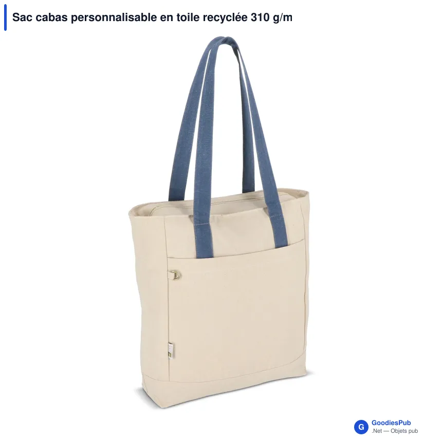 Sac cabas personnalisable en toile recyclée 310 g/m² avec logo - InSideOut Reuuz - Image 5
