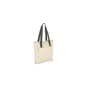 Variante Ecru / Vert olive - Sac cabas personnalisable en toile recyclée 310 g/m² avec logo - InSideOut Reuuz