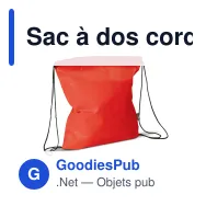 Sac à dos cordelette personnalisable en non-tissé 75 g/m² avec logo - 37 x 41 cm - Miniature 3