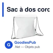 Sac à dos cordelette personnalisable en non-tissé 75 g/m² avec logo - 37 x 41 cm - Miniature 4