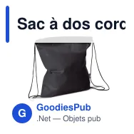 Sac à dos cordelette personnalisable en non-tissé 75 g/m² avec logo - 37 x 41 cm - Miniature 5