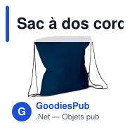 Sac à dos cordelette personnalisable en non-tissé 75 g/m² avec logo - 37 x 41 cm - Miniature 7