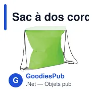 Sac à dos cordelette personnalisable en non-tissé 75 g/m² avec logo - 37 x 41 cm - Miniature 8