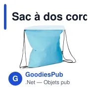 Sac à dos cordelette personnalisable en non-tissé 75 g/m² avec logo - 37 x 41 cm - Miniature 9